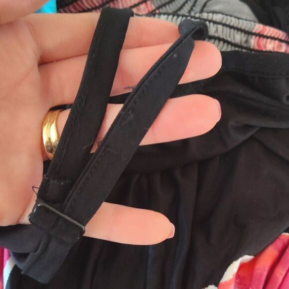 Y2K Black Pink Floral Hawaiian Maxi Tank Dress Size Small *fits Sm- Med - Picture 12 of 12